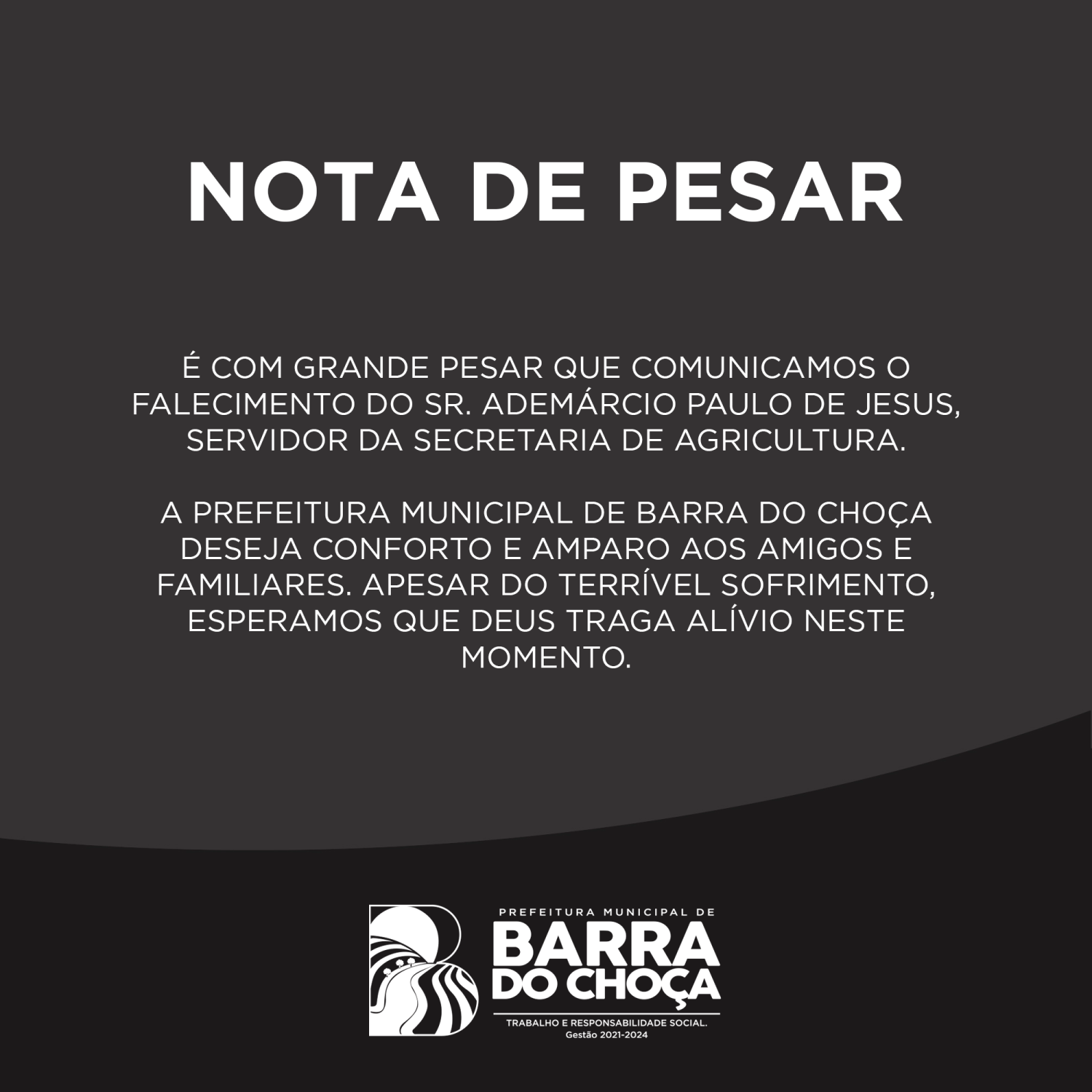 NOTA DE PESAR