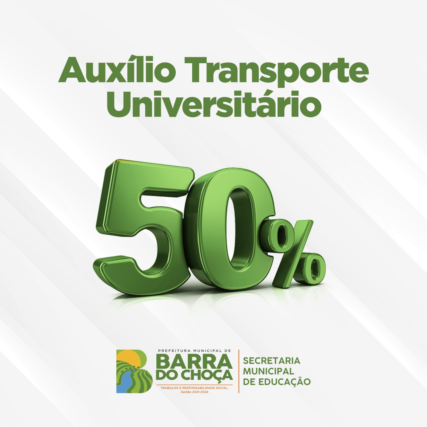 Prefeito Oberdan Rocha e secretário Ricardo Amorim anunciam auxílio de 50% para o transporte universitário